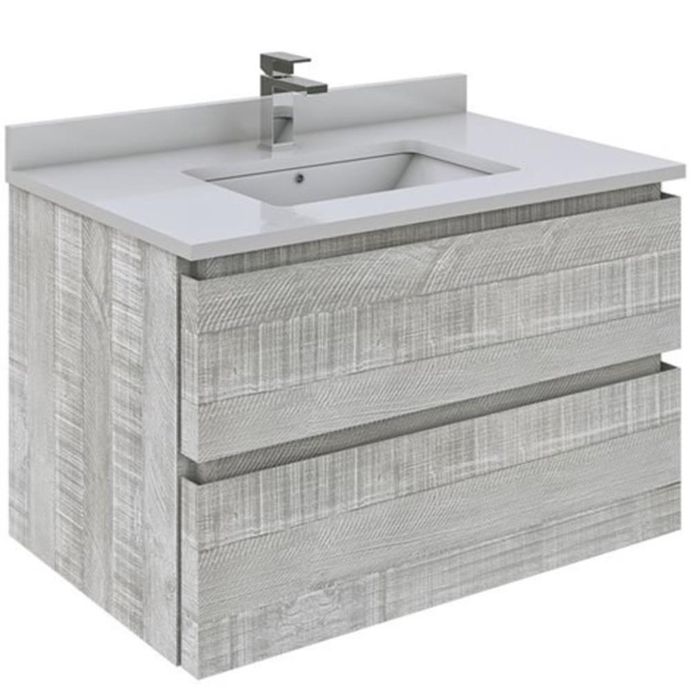 Fresca Formosa 30" Wall Mount Floating Single Sink Bathroom Vanity Set with Top and Sink - Faucet Not Included