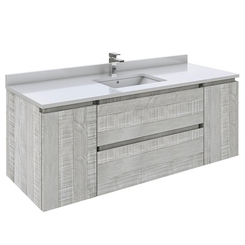 Formosa 53" Gray Acacia Wall-Mounted Single Sink Vanity