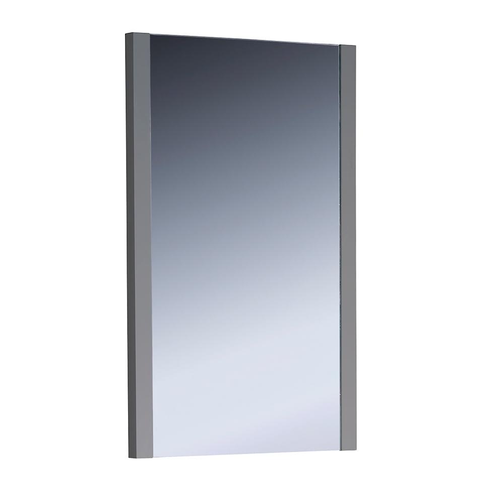 Sleek 31.5" Modern Gray Wood Framed Rectangular Vanity Mirror