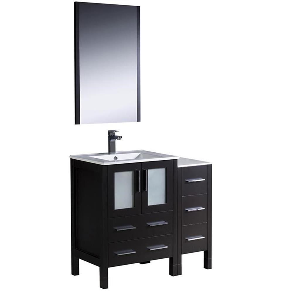 Espresso 36" Modern Bathroom Vanity Set with Mirror