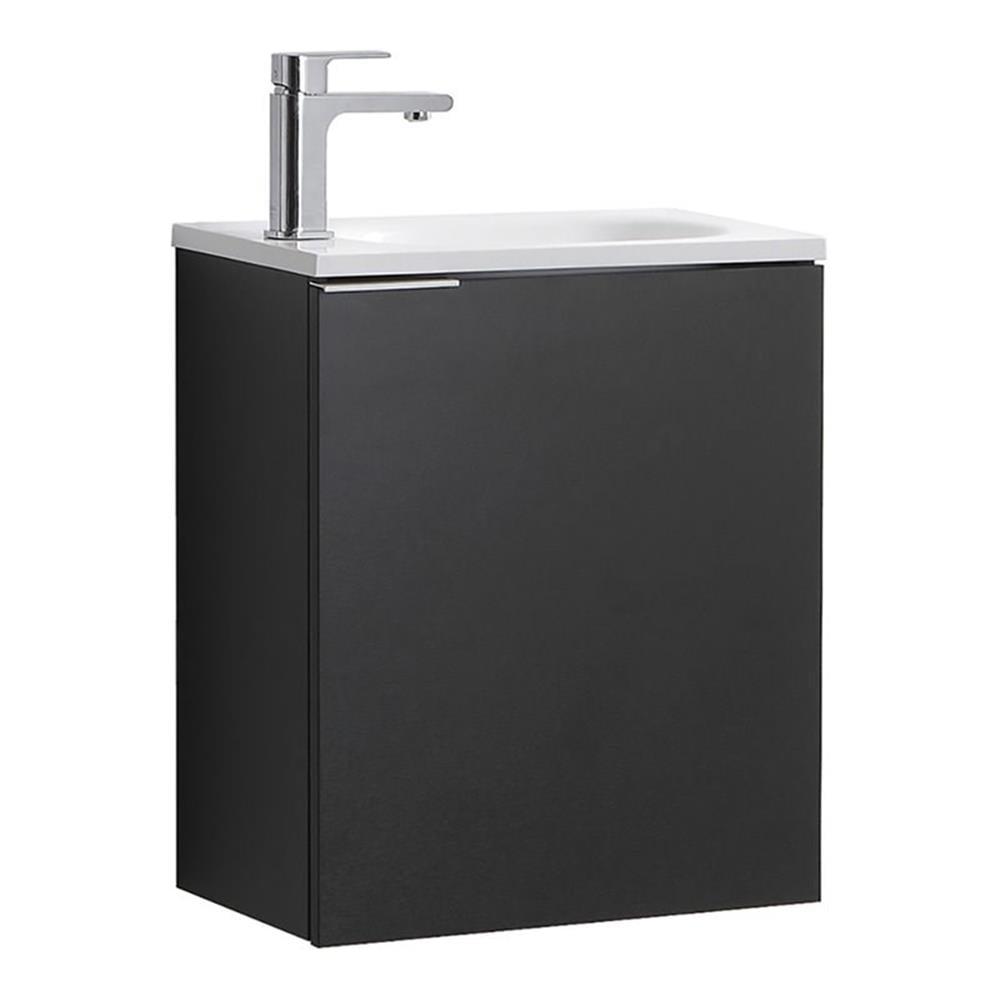 Valencia 20" Black Wall-Mount Vanity with White Acrylic Sink