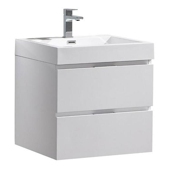 Fresca Valencia 24" Wall Mount Single Sink Bathroom Vanity with Top and Sink (Faucet Not Included)
