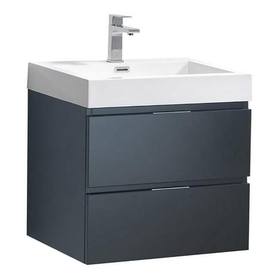 Fresca Valencia 24" Wall Mount Single Sink Bathroom Vanity with Top and Sink (Faucet Not Included)