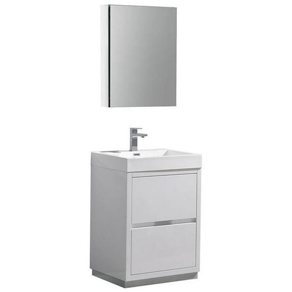 Fresca Valencia 24" Freestanding Single Sink Bathroom Vanity Set w/ Medicine Cabinet (Faucet Not Included)