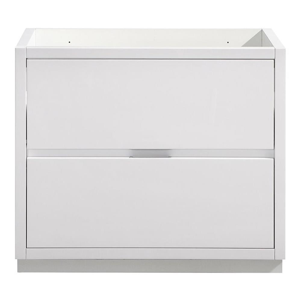 Glossy White 35" Modern Freestanding MDF Bathroom Vanity