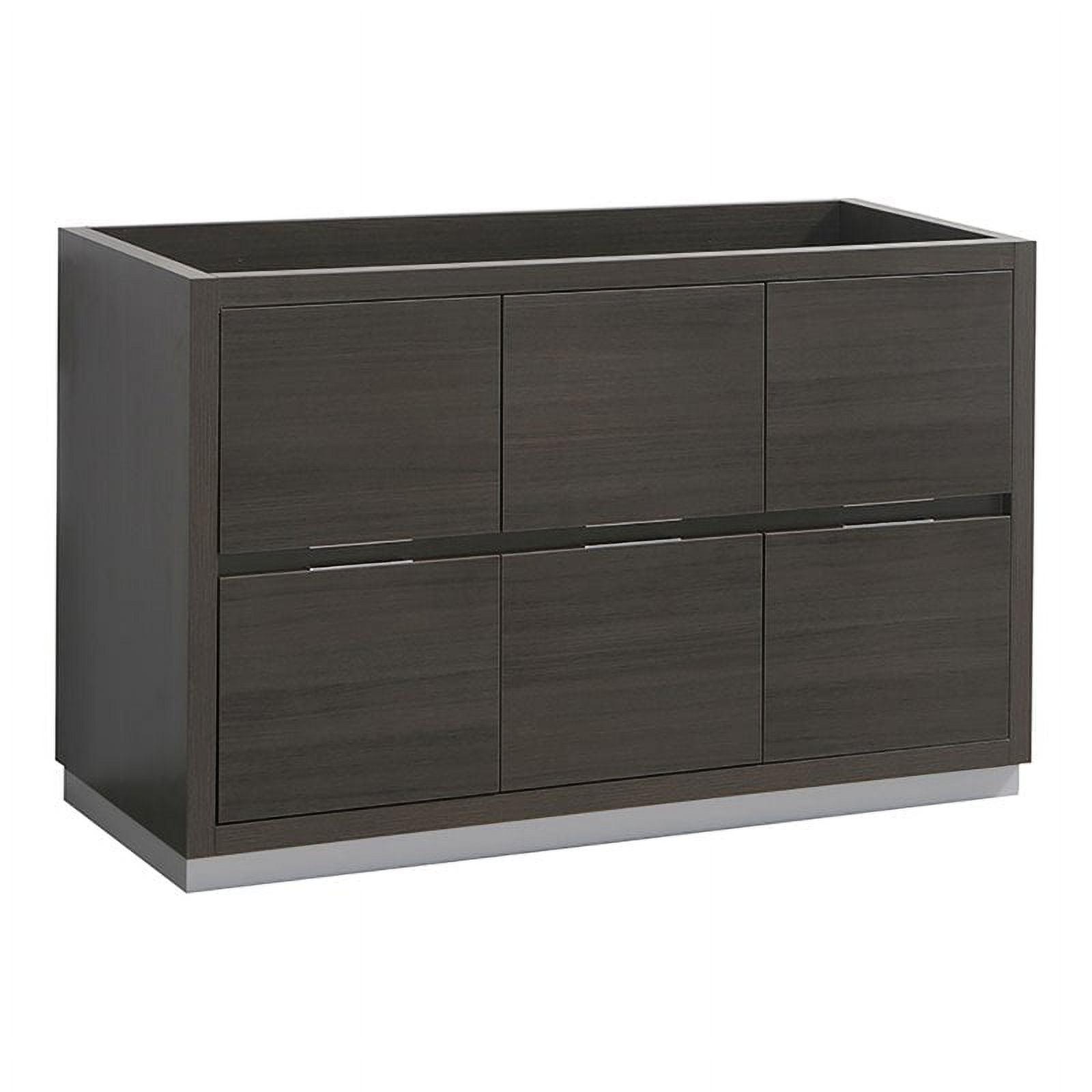 Gray Oak 48" Double Freestanding Modern Bathroom Vanity