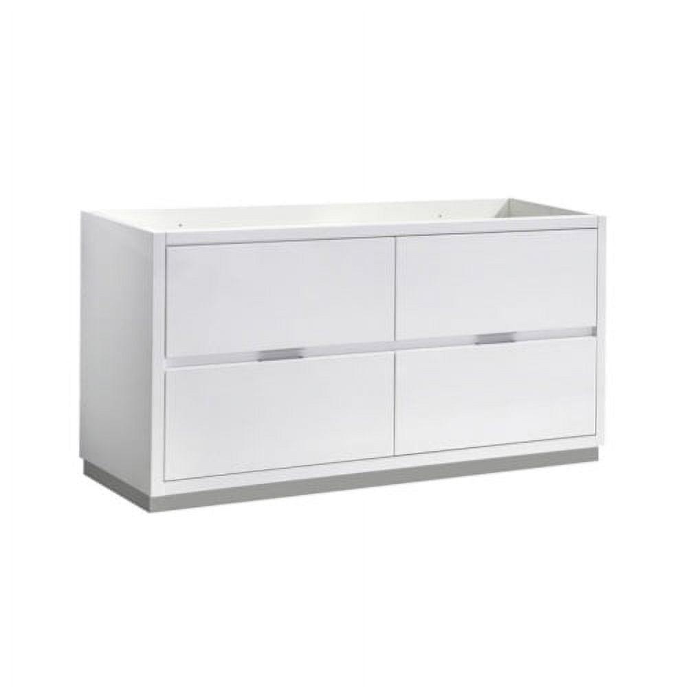Fresca Valencia 60" Double Sinks Wood Bathroom Cabinet in Glossy White