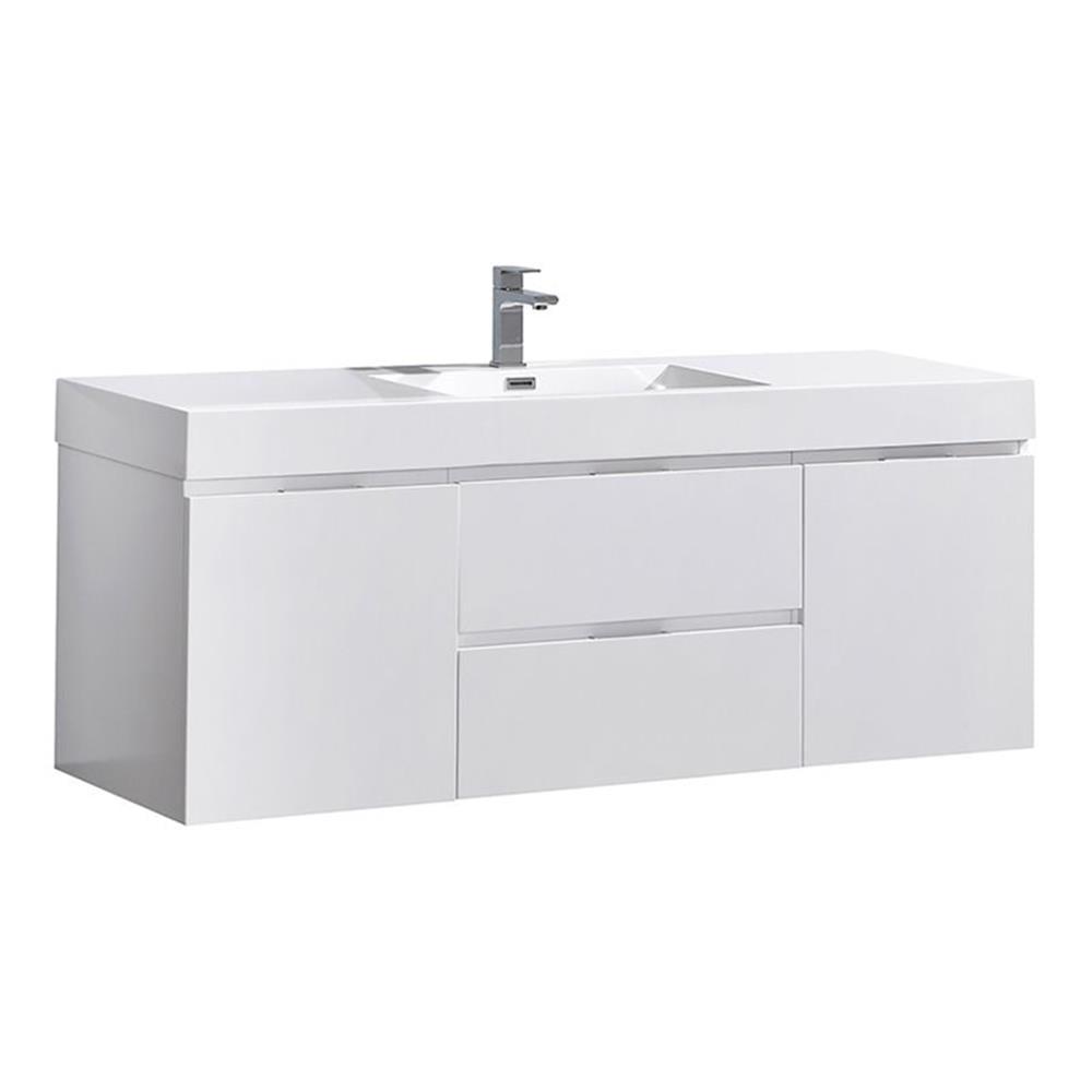 Valencia 60" Wall Mount Single Sink Bathroom Vanity with Top and Sink (Faucet Not Included)