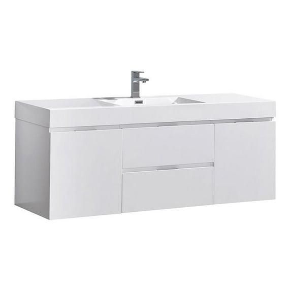 Valencia 60" Wall Mount Single Sink Bathroom Vanity with Top and Sink (Faucet Not Included)