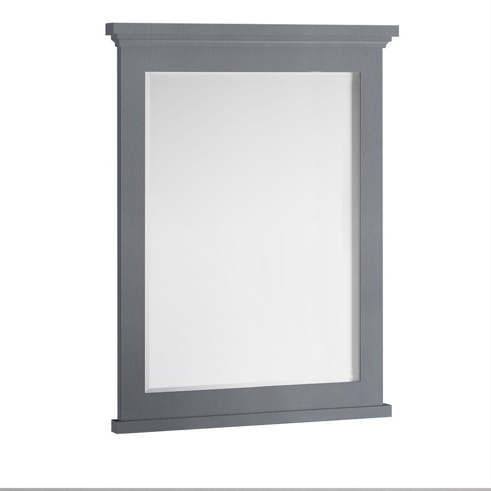 Elegant Shaker-Style 30" Rectangular Wood Bathroom Vanity Mirror in Gray