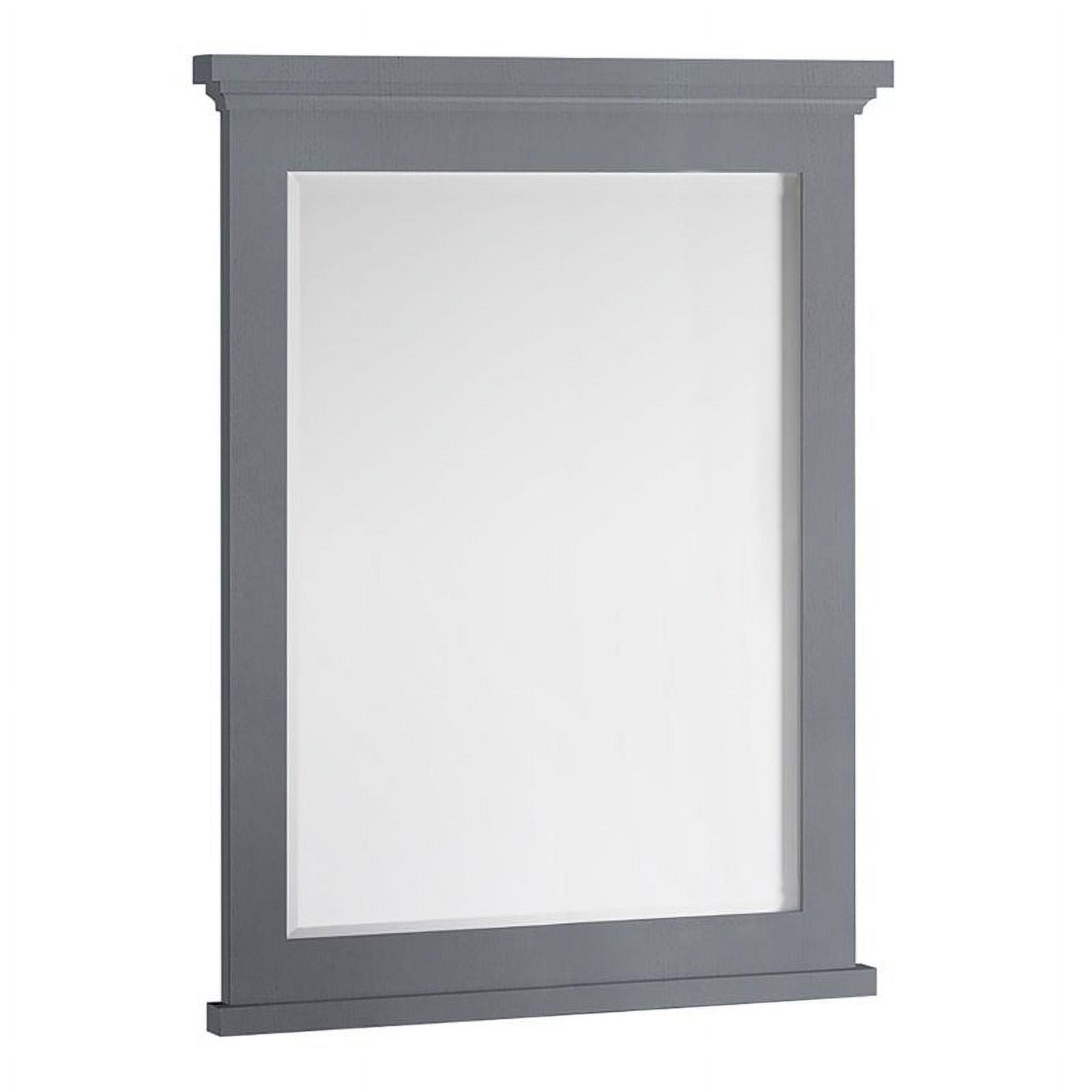 Elegant Shaker-Style 30" Rectangular Wood Bathroom Vanity Mirror in Gray