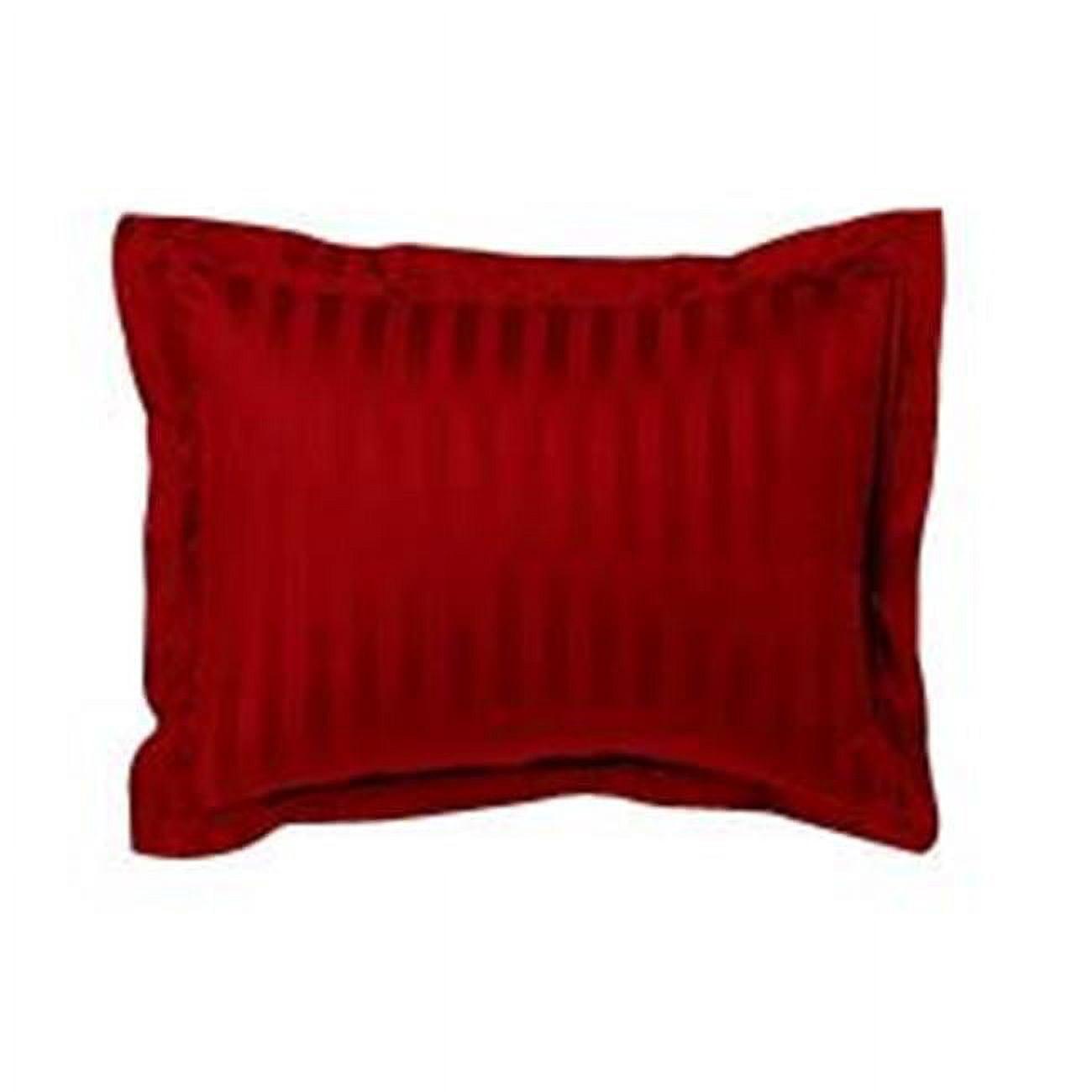 Fresh Ideas RET298XXREDX07 Luxury Damask Stripe Tailored 500 Thread Count Sham, Red - Standard Size