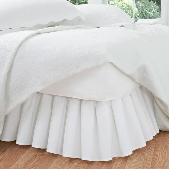 Fresh Ideas Traditiol White Ruffled Cotton Bed Skirt, California King