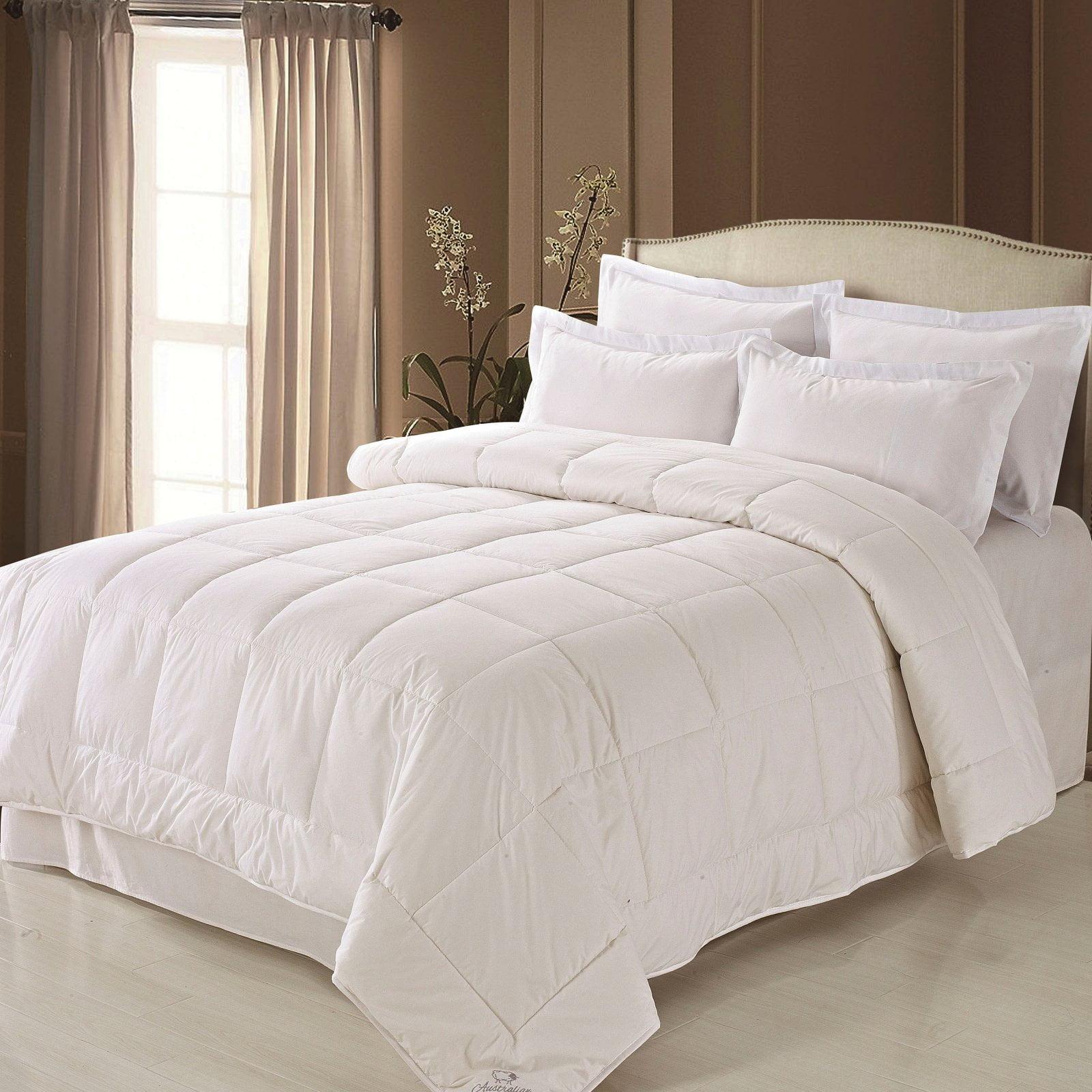 Modern Cotton White Comforter, Hypoallergenic Full/Queen Size