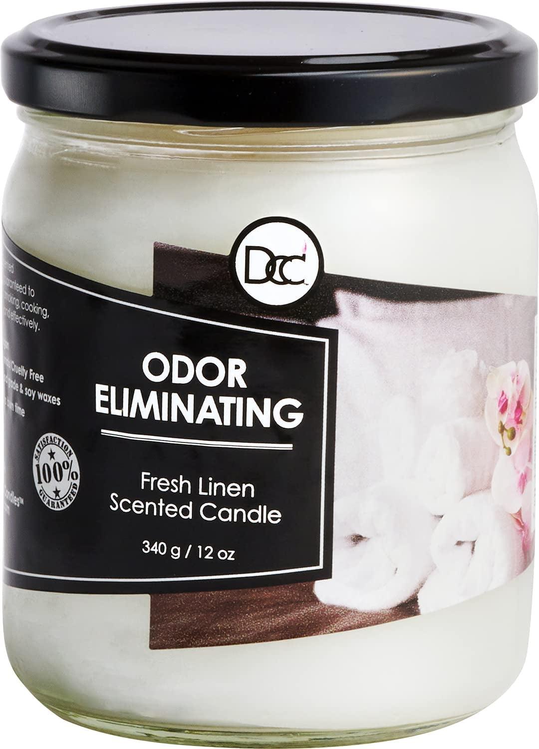 Fresh Linen Odor Eliminating White Soy Jar Candle