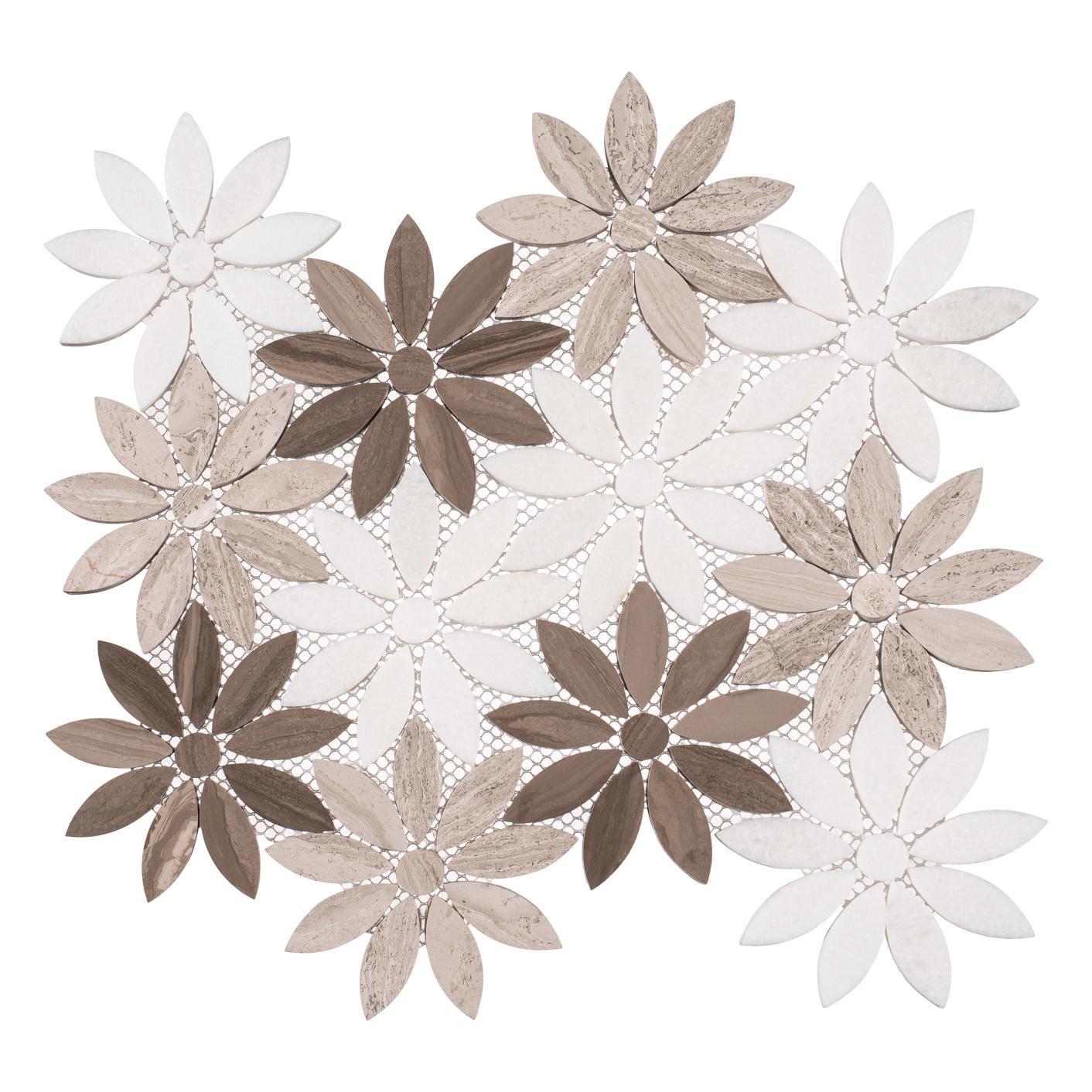 Fresh Novelty Flower Polished Natural Stones Wall & Floor Mosaic Tile