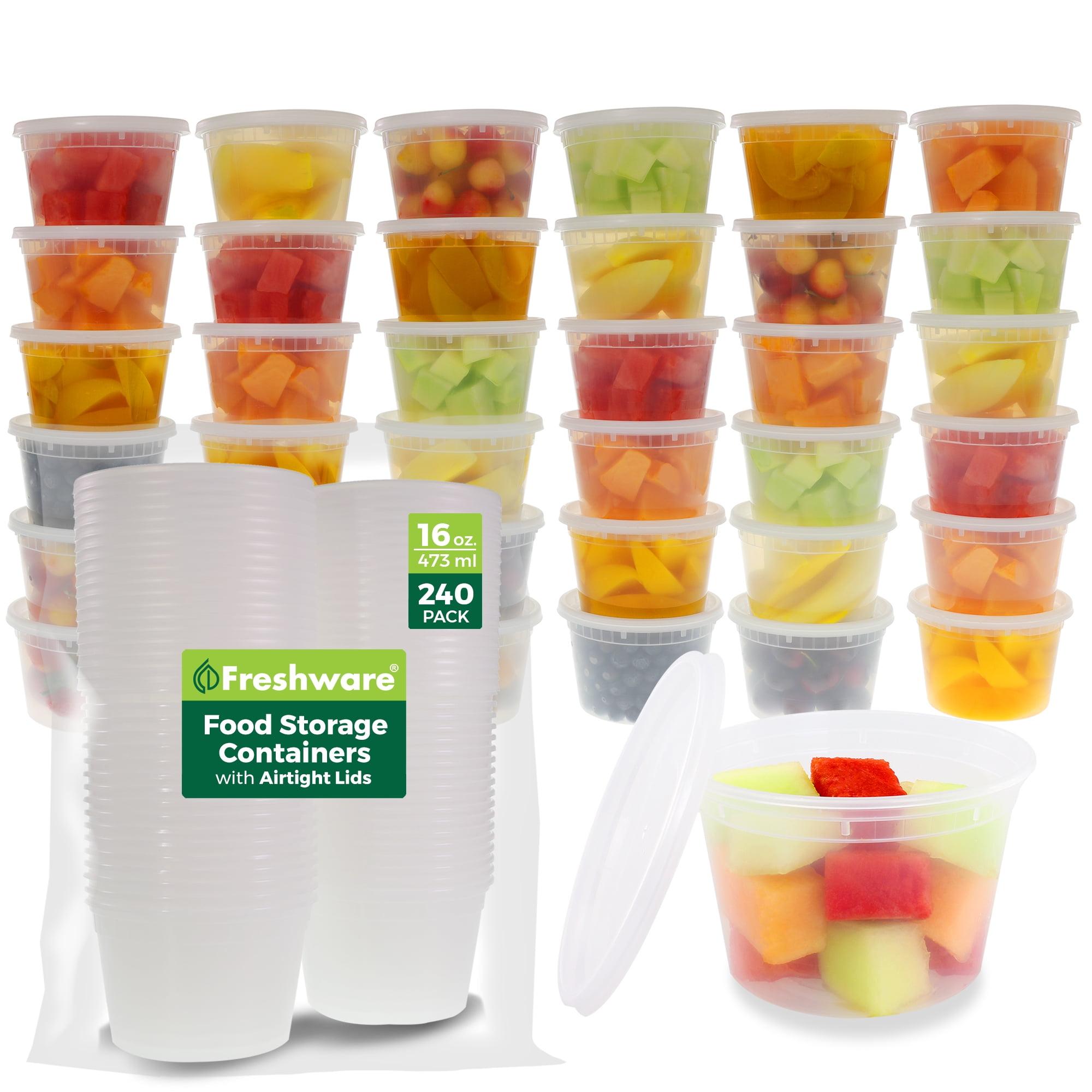 Freshware 16 oz Clear Plastic Meal Prep Containers with Lids, 240-Pack