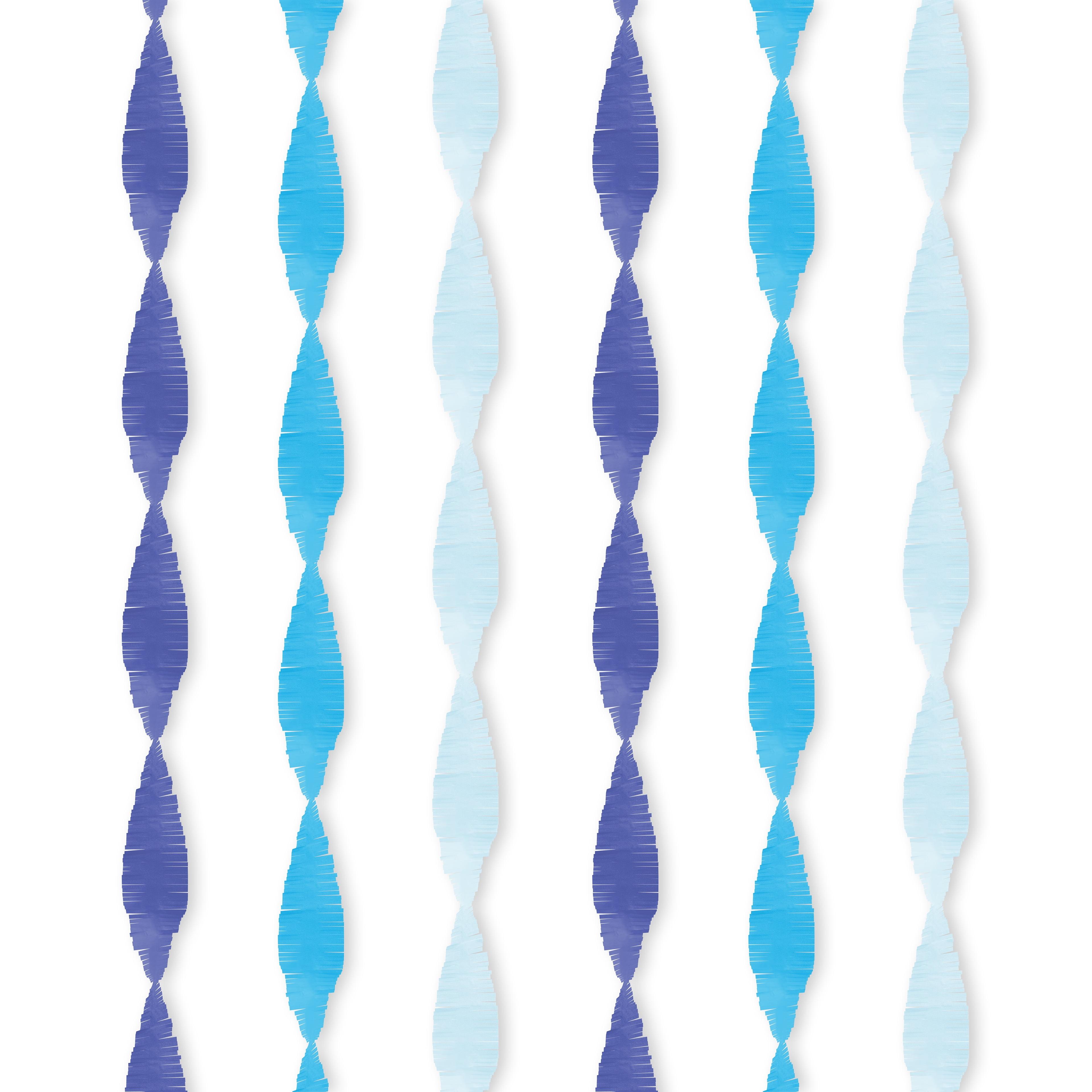 Blue Paper Fringe Streamers for Parties, 6ct