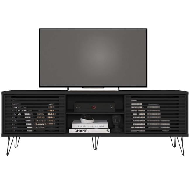 Frizz Mid-Century Modern TV Stand for Up to 70 in. TV, Black