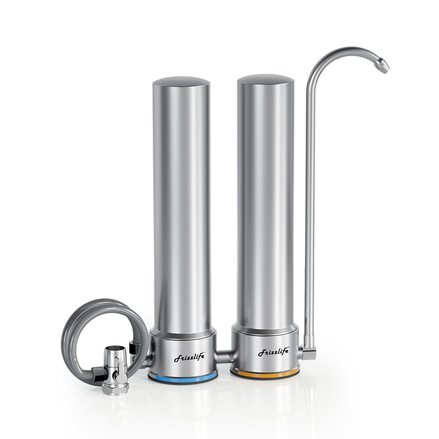 Frizzlife DS99 Dual Countertop Water Filter System, 8-Stage Stainless Steel Faucet Water Filtration System