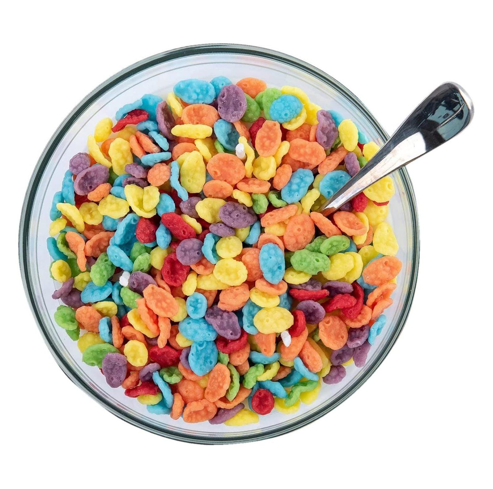 Multicolor Fruity Cereal Bowl Scented Soy Candle with Spoon