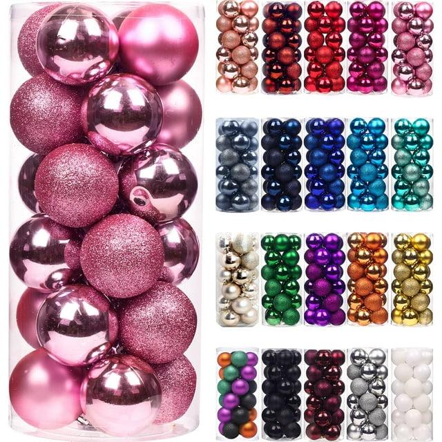 Fuebueo Clearance! 24Pcs Christmas Balls Ornaments for Xmas Christmas Tree (1.2"-3.1CM)