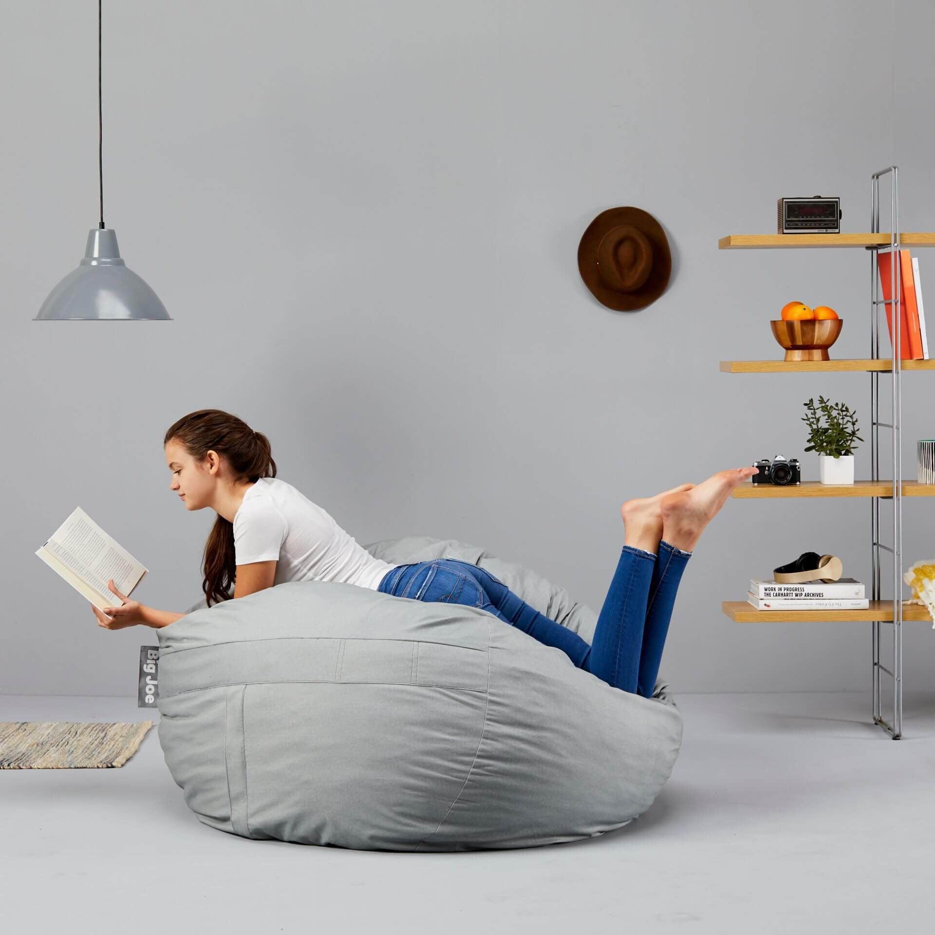 Big Joe Large 4 Foot Foam Filled Bean Bag Chair with Soft Removeable Cover