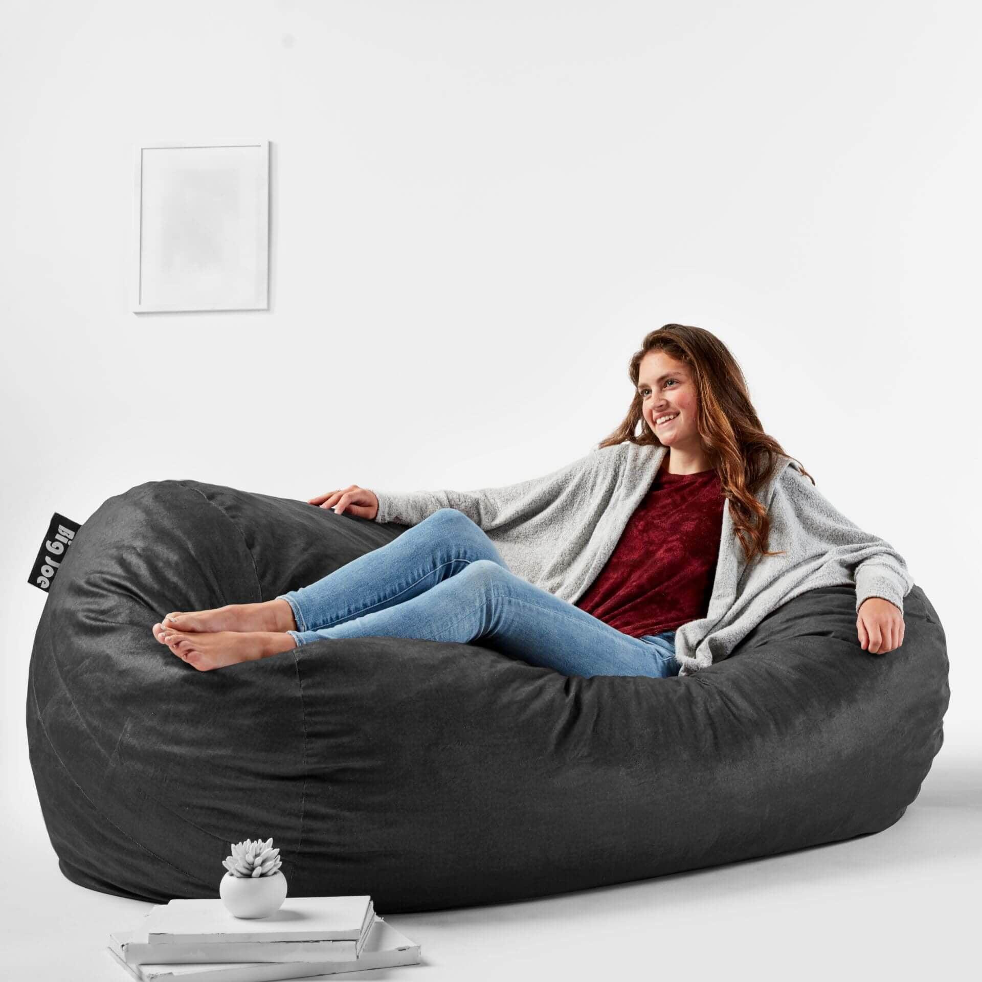 Big Joe Extra Large Memory Foam Bean Bag Sofa with Soft Removable Cover