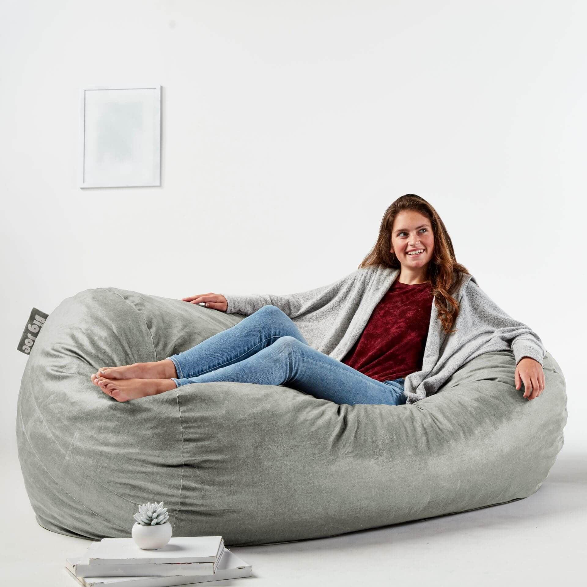 Big Joe Extra Large Memory Foam Bean Bag Sofa with Soft Removable Cover