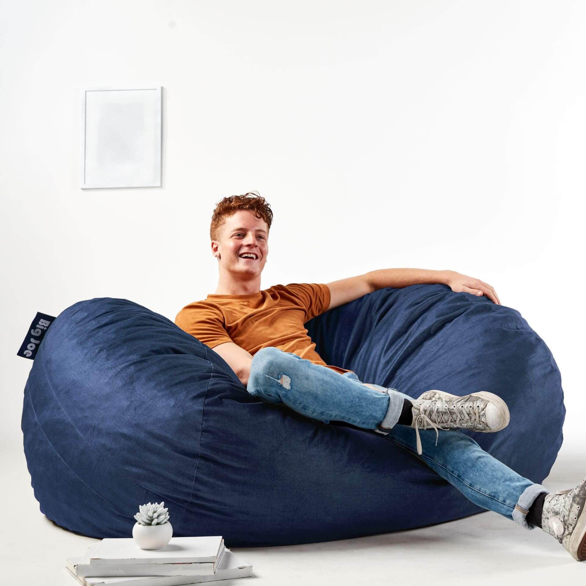 Big Joe Extra Large Memory Foam Bean Bag Sofa with Soft Removable Cover