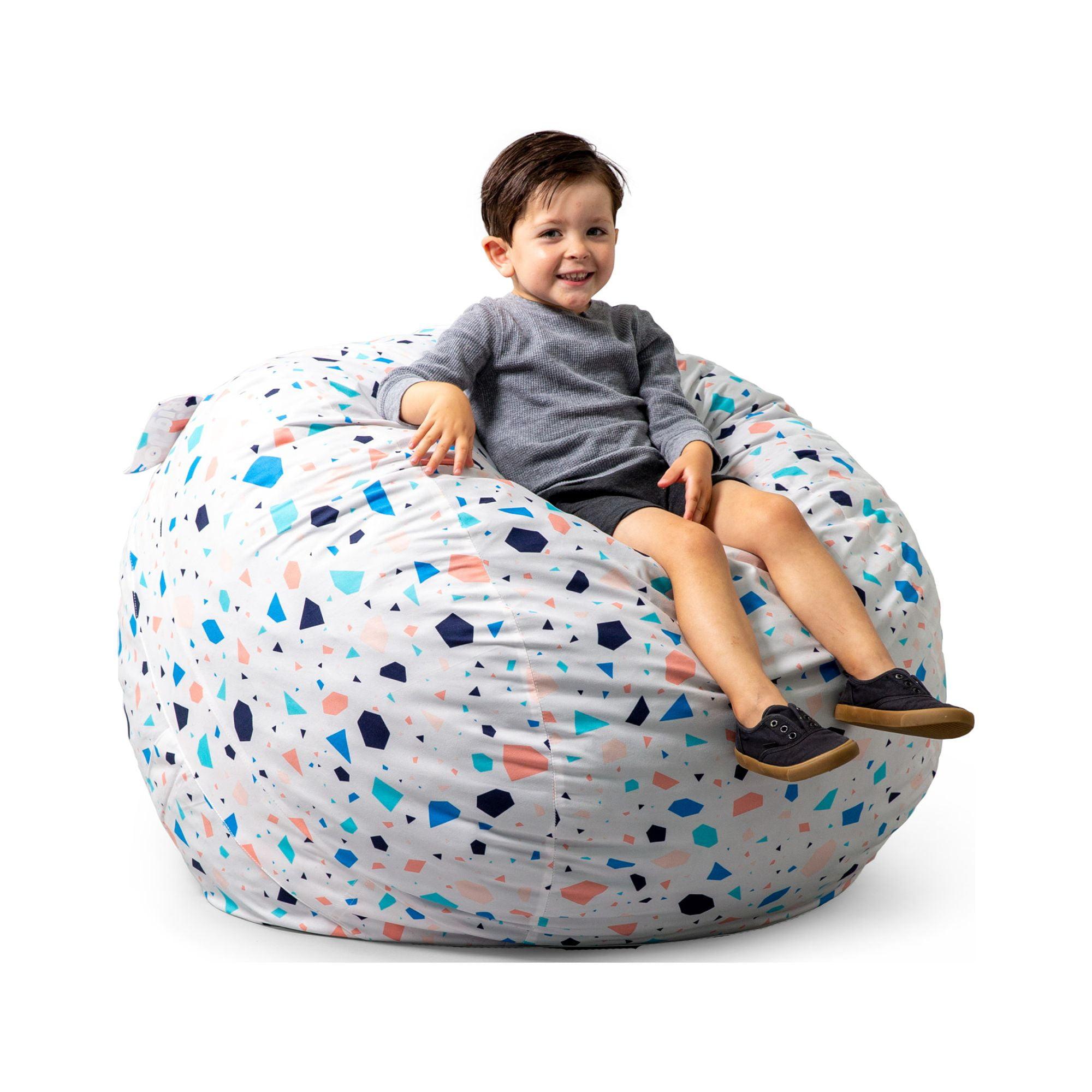 Big Joe Medium 3 Foot Foam Filled Bean Bag Chair with Soft Removeable Cover