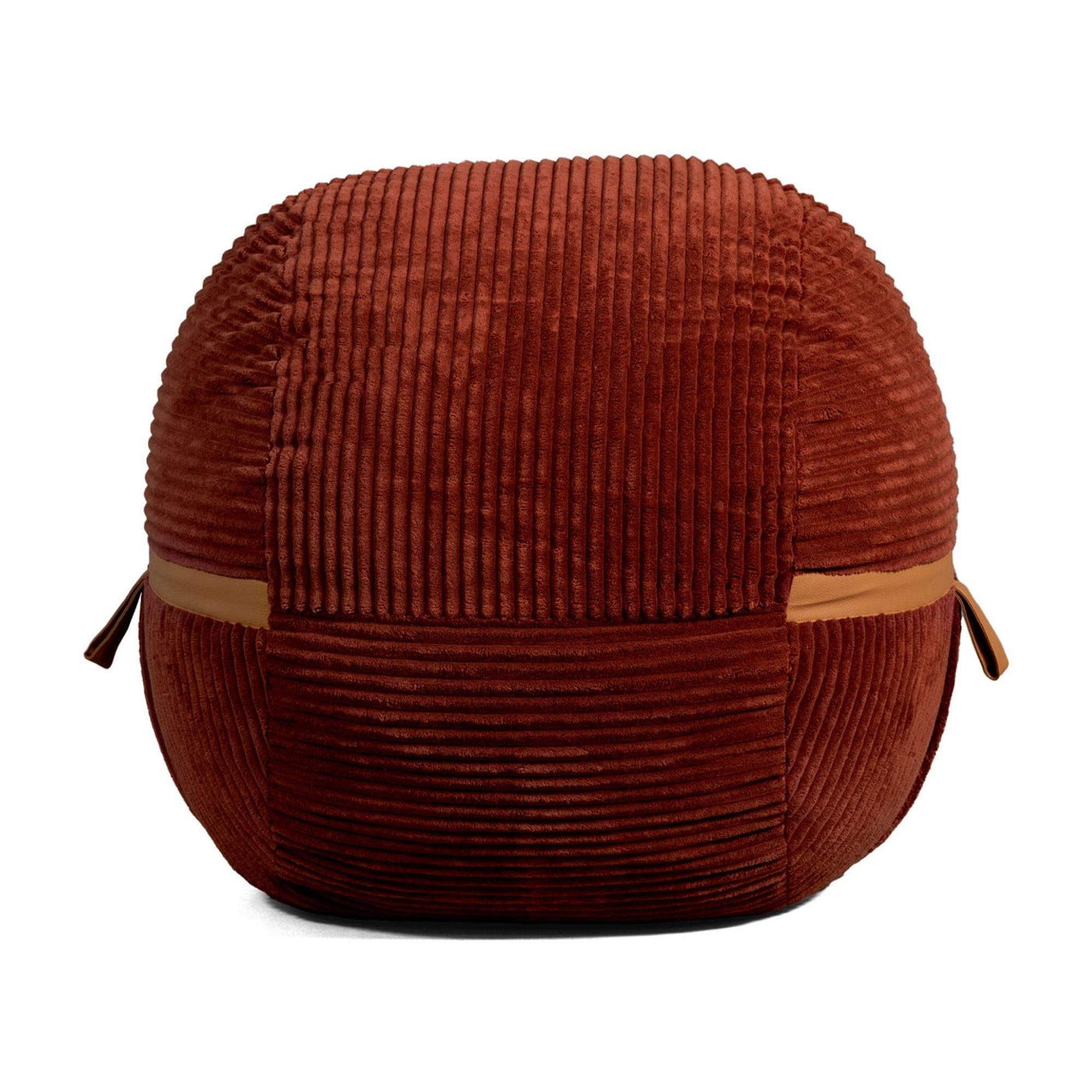 Big Joe Foam Filled Bean Bag Chair with Removable Cover, Corded Plush, Vegan Leather Accents, Medium to XXL Size