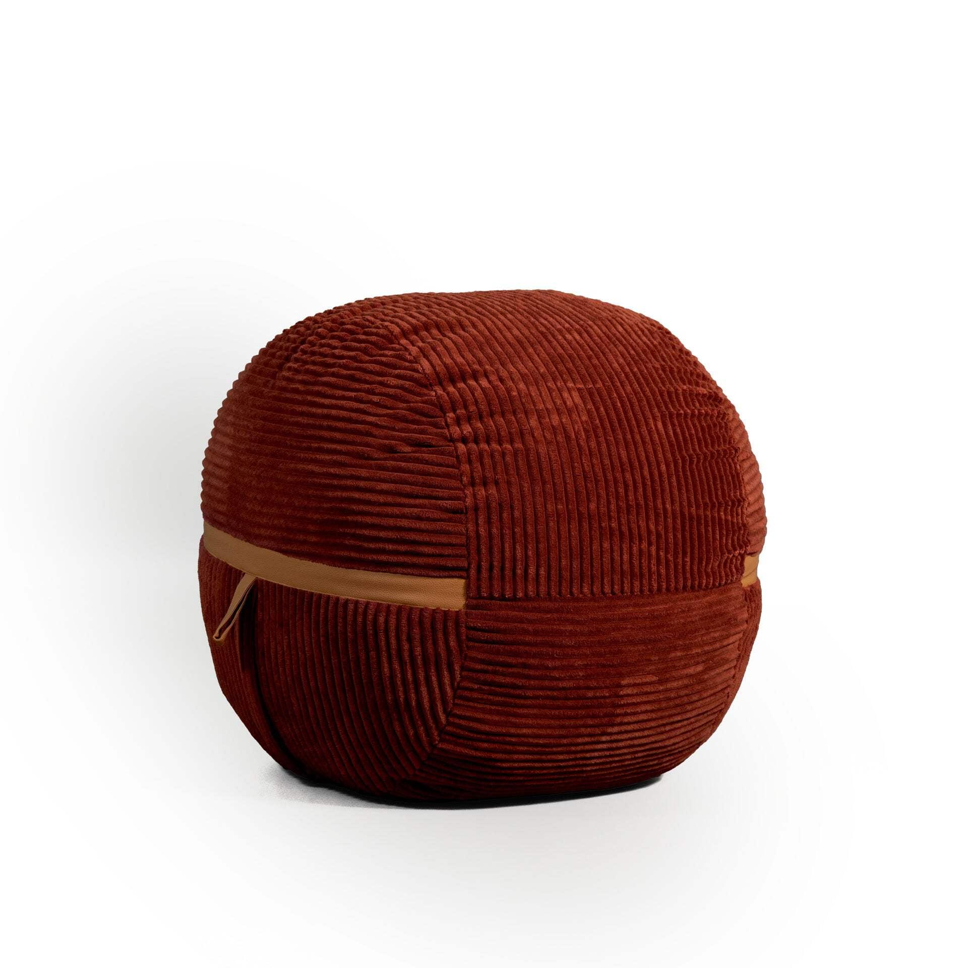 Big Joe Foam Filled Bean Bag Chair with Removable Cover, Corded Plush, Vegan Leather Accents, Medium to XXL Size