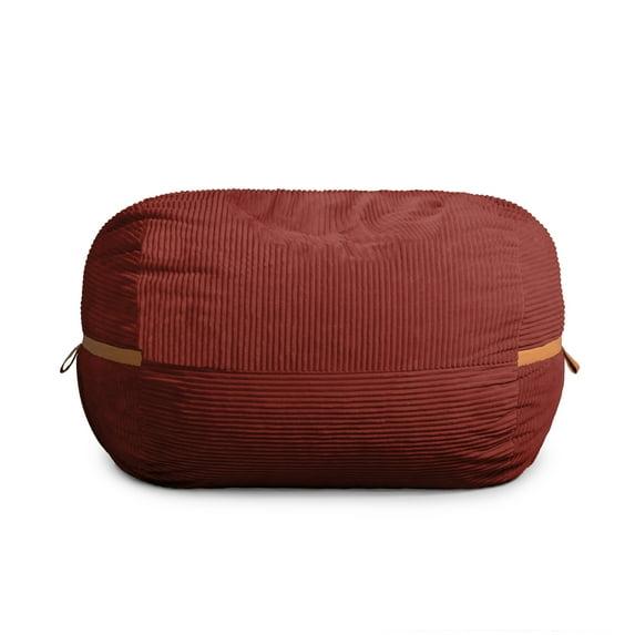 Big Joe Foam Filled Bean Bag Chair with Removable Cover, Corded Plush, Vegan Leather Accents, Medium to XXL Size