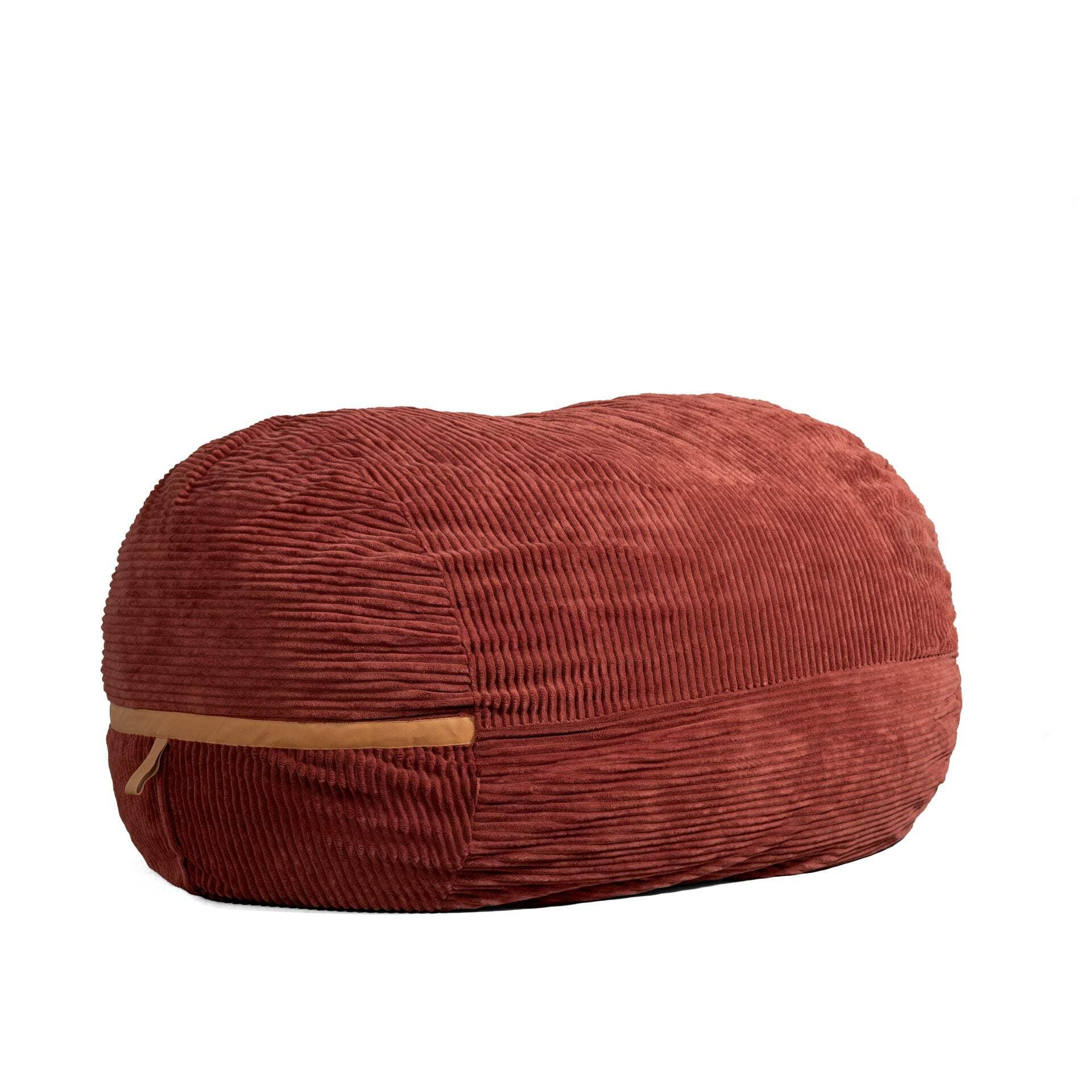 Big Joe Foam Filled Bean Bag Chair with Removable Cover, Corded Plush, Vegan Leather Accents, Medium to XXL Size