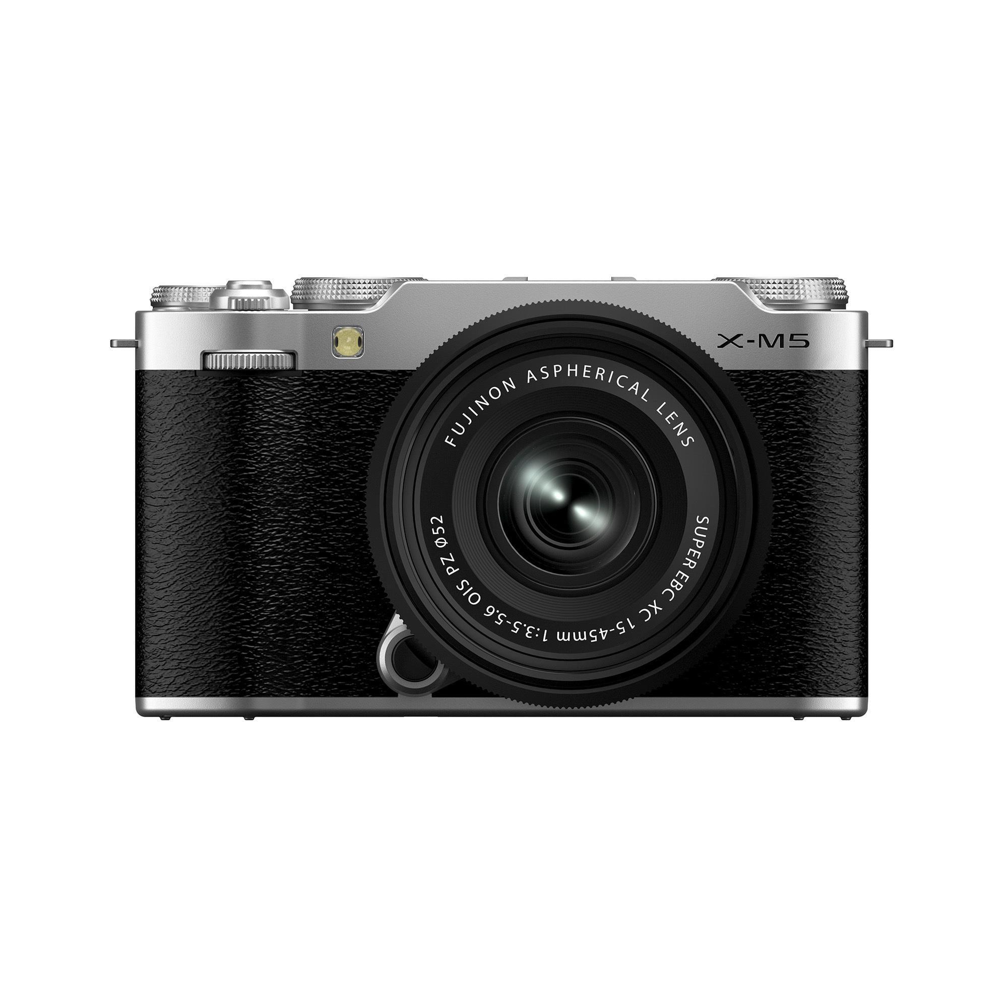 Fujifilm X-M5 Mirrorless Camera Body with XC 15-45mm F3.5-5.6 OIS PZ Lens (Silver)