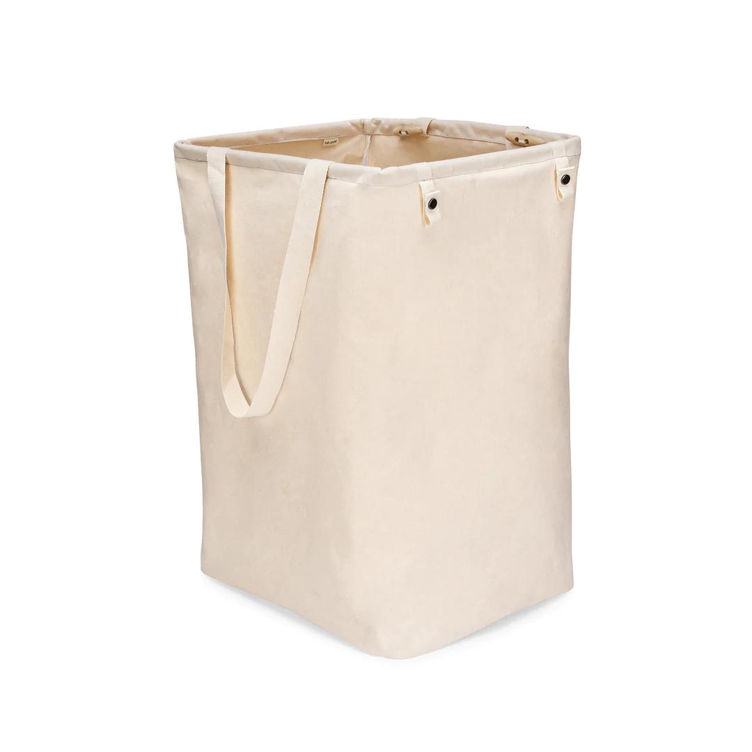 Natural Organic Cotton Collapsible Laundry Hamper with Metal Frame