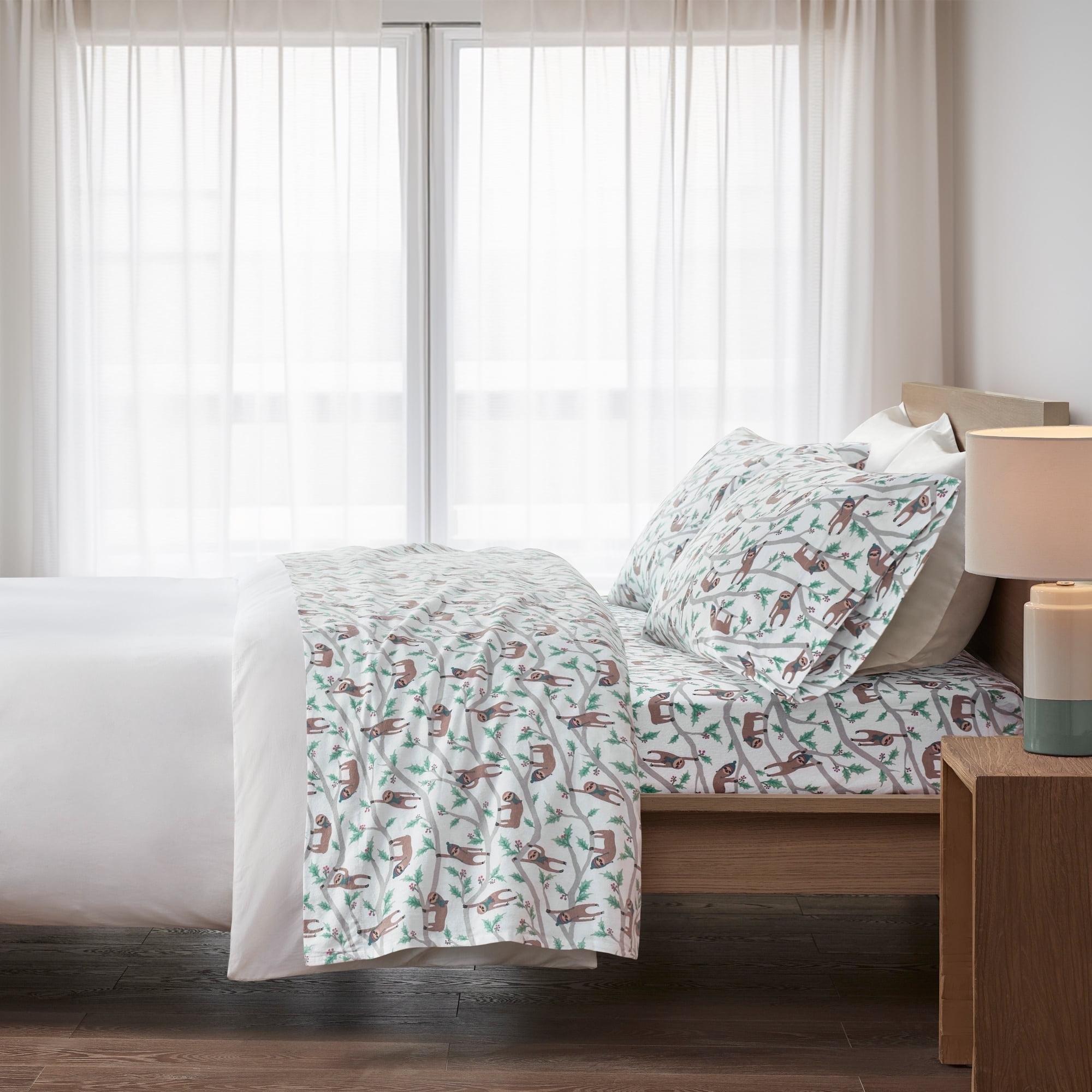 Full Cozy Flannel Sheet Set Multi Sloth