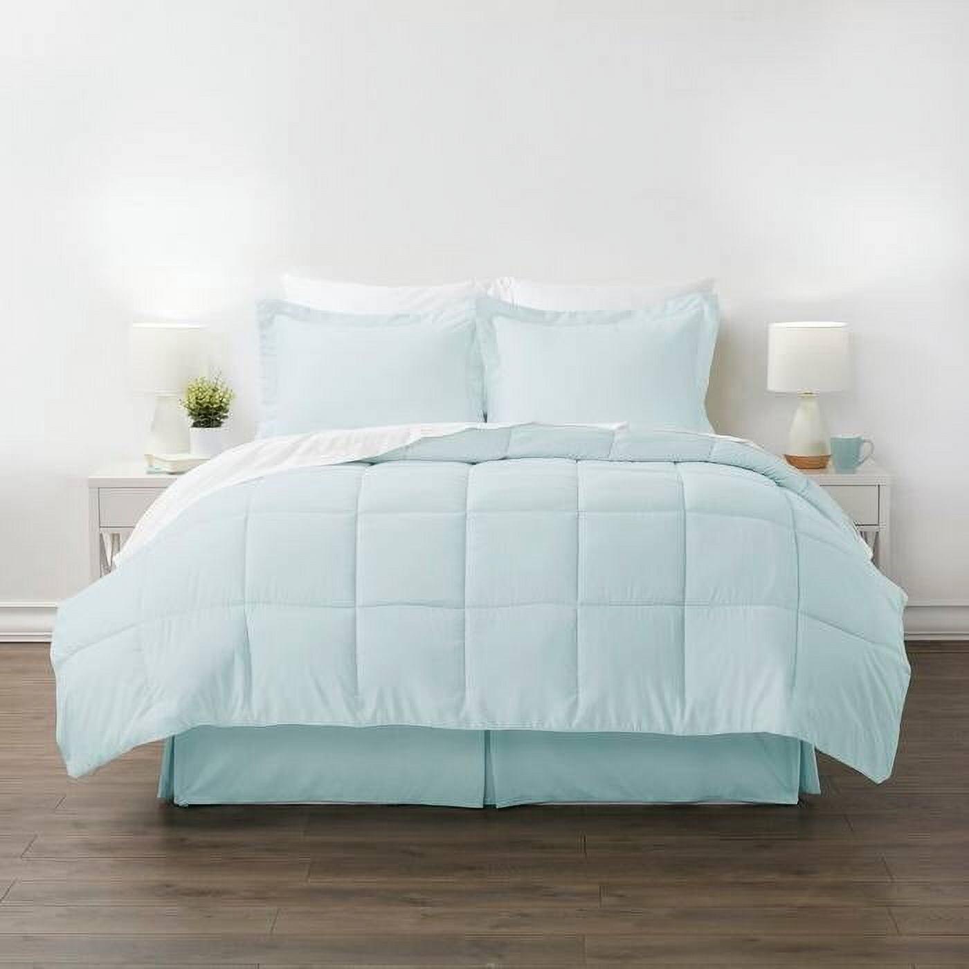 Aqua Blue Full Size Microfiber Bed in a Bag Set