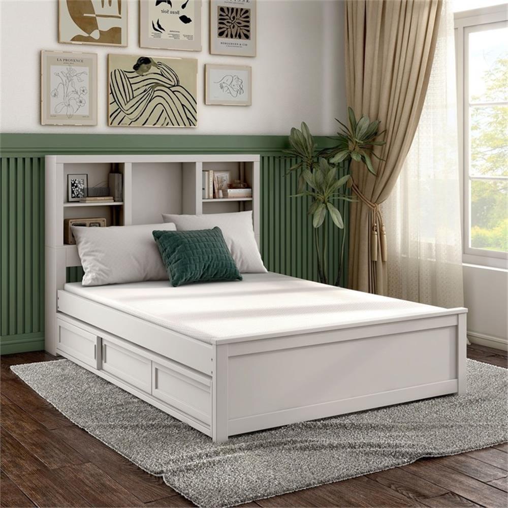 Full White Gel Memory Foam Mattress with Bamboo Charcoal