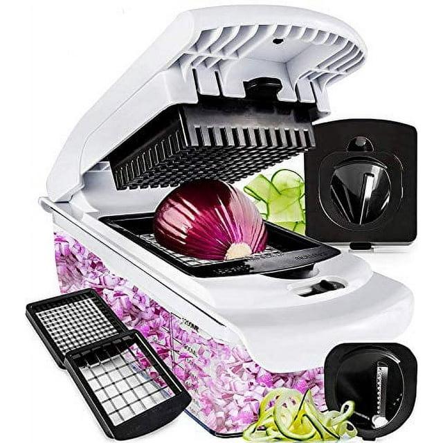 Fullstar White and Black ABS Plastic Vegetable Chopper with Spiralizer