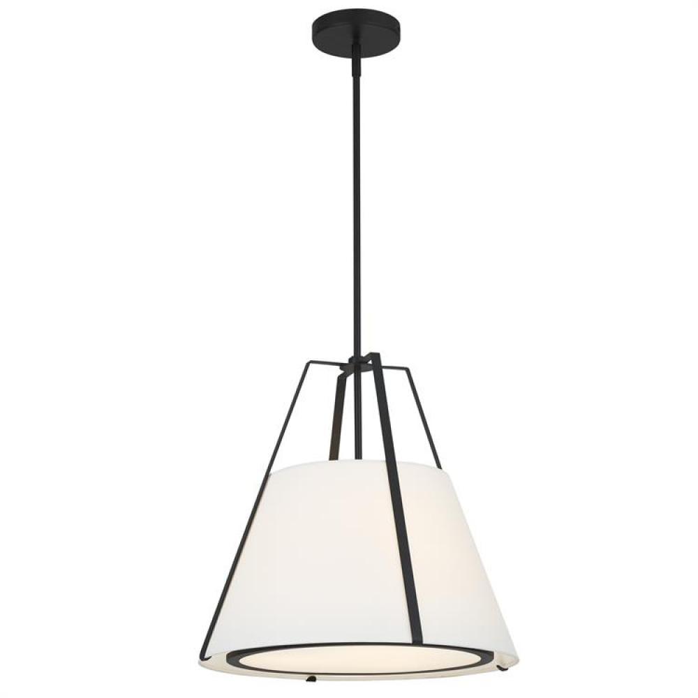 Fulton Black and White Silk 3-Light Pendant