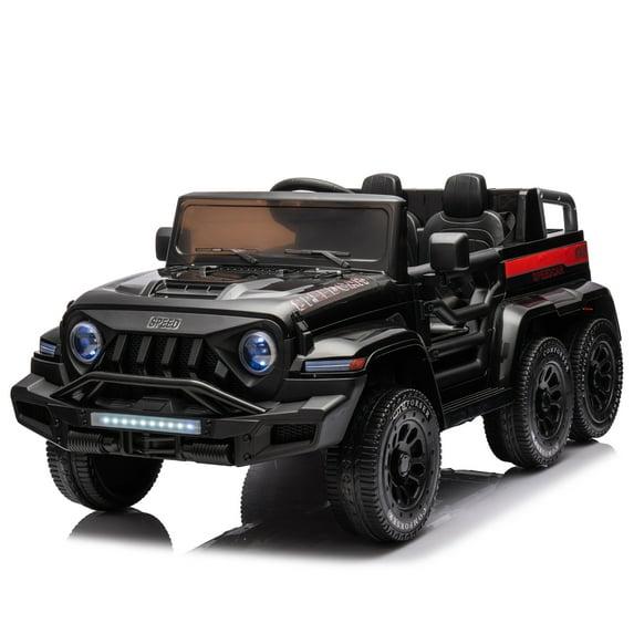 Camión para Niños de 24 V, Auto de Juguete para Montar en 4 Wd con Ruedas de Neumáticos Resistentes Al Desgaste, Auto Eléctrico para Montar Todoterreno con Control Remoto, Faros LED, Velocidad de hasta 5 mph (Negro)