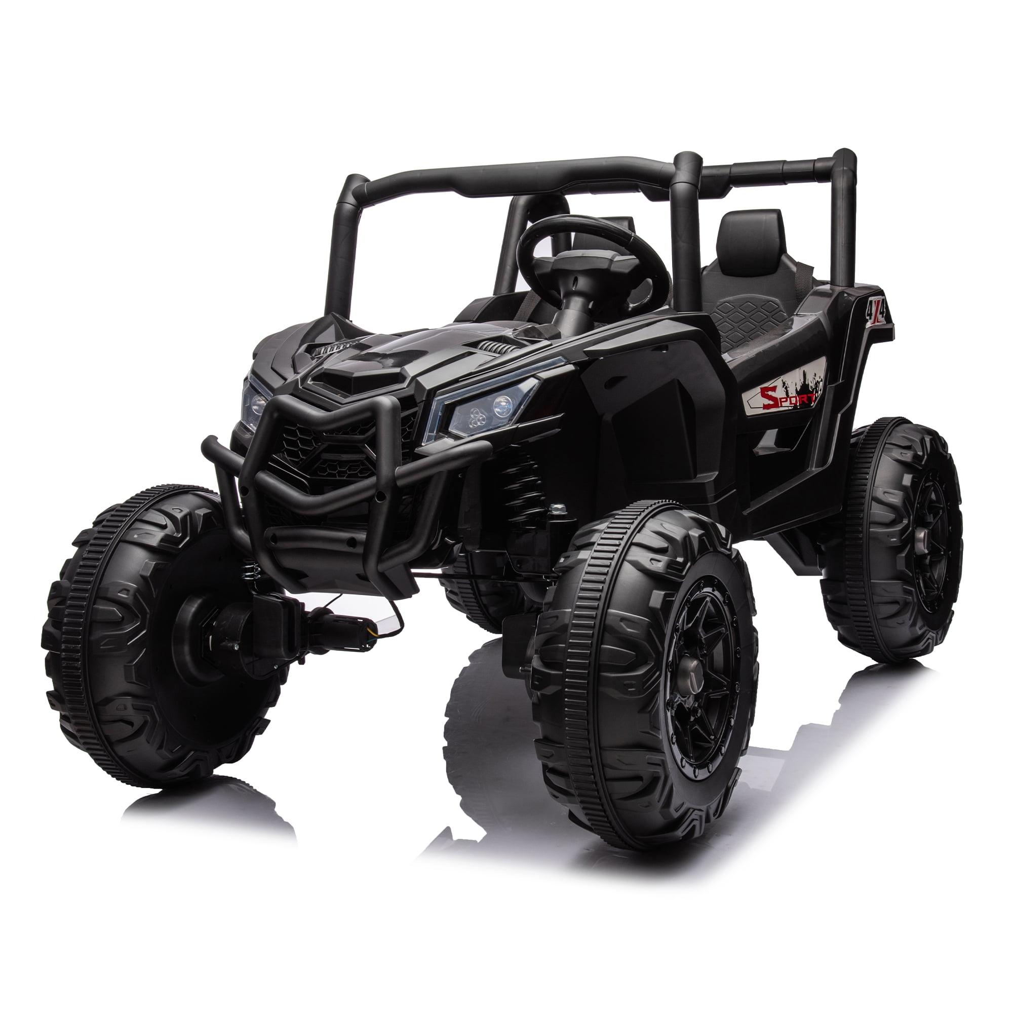 24V Black 2-Seater UTV Ride-On Car with Remote Control