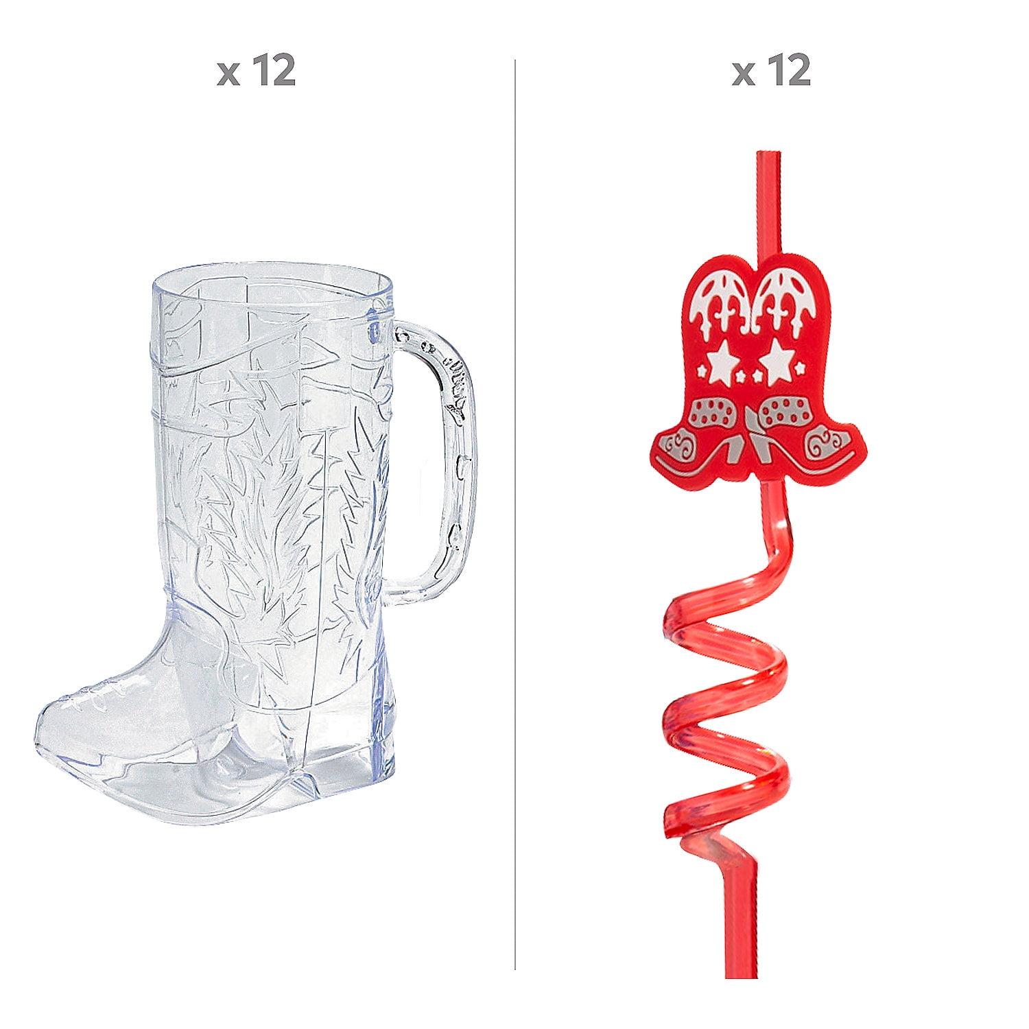 Fun Express Cowboy Boot Mug & Straw Kit for 24 Pc