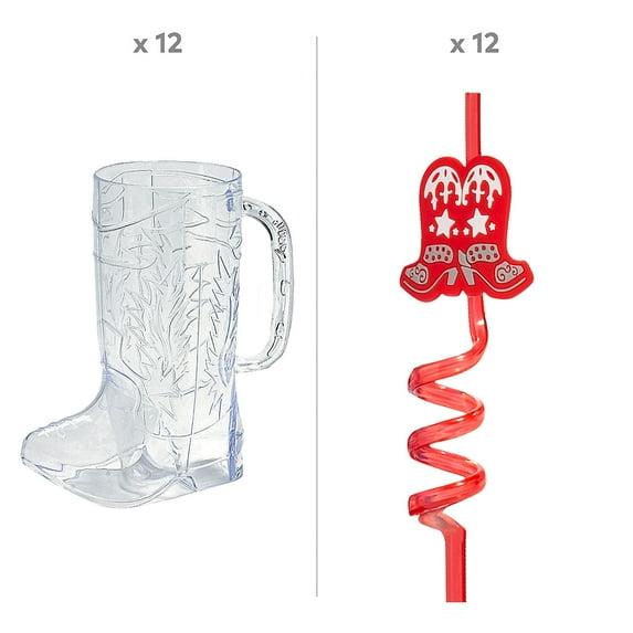 Fun Express Cowboy Boot Mug & Straw Kit for 24 Pc
