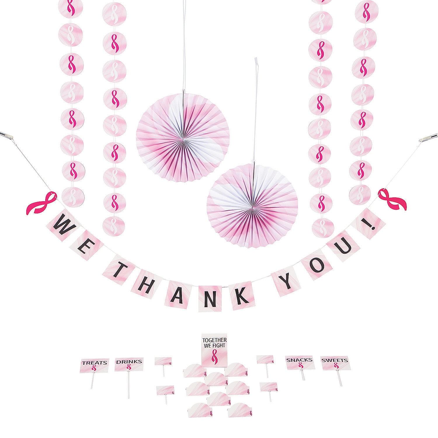 Fun Express Pink Ribbon Treat Table Party Decoration Kits, (24 Pieces)