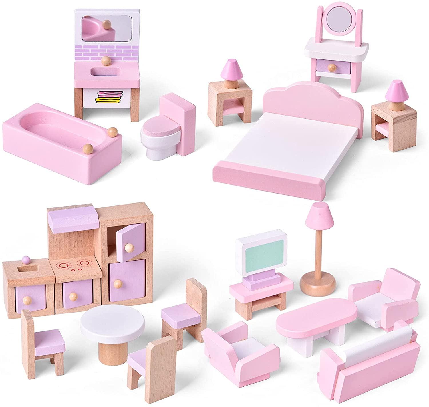 Fun Little Toys 22 PCS Dollhouse with Furniture