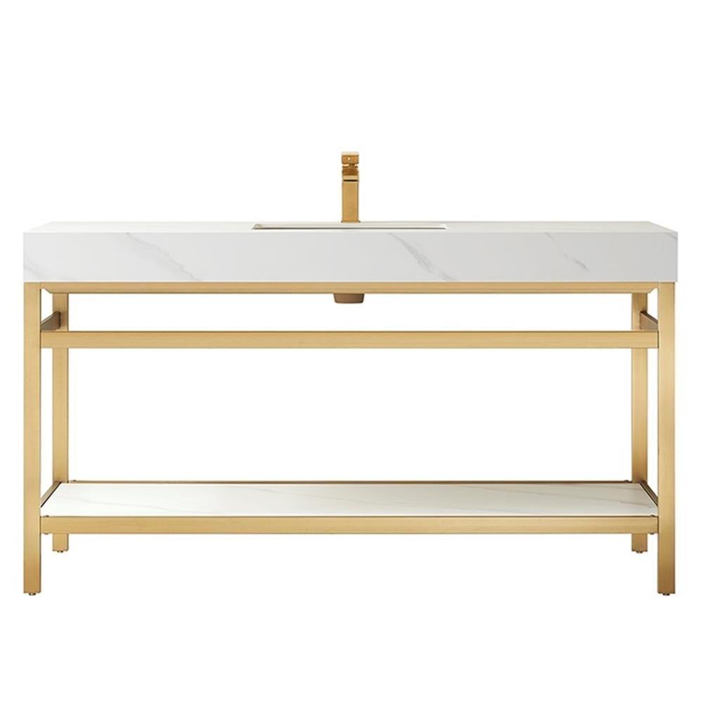 Vinnova 60'' Single Bathroom Vanity with Stone Top