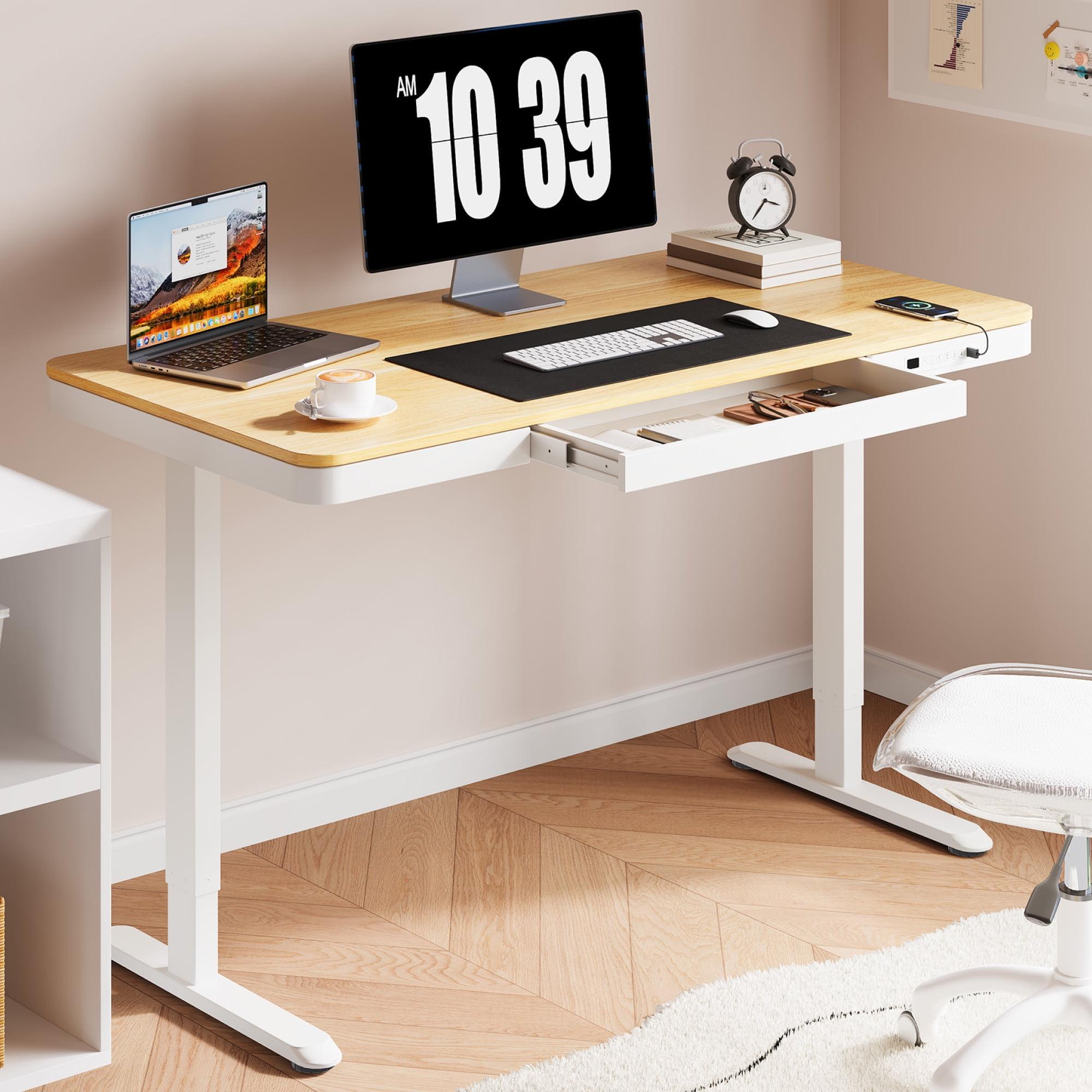 Home Office Height Adjustable Standing Desk with Drawer